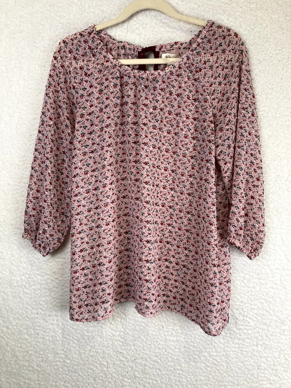 Matilda Jane women's floral swiss dot long sleeve blouse.